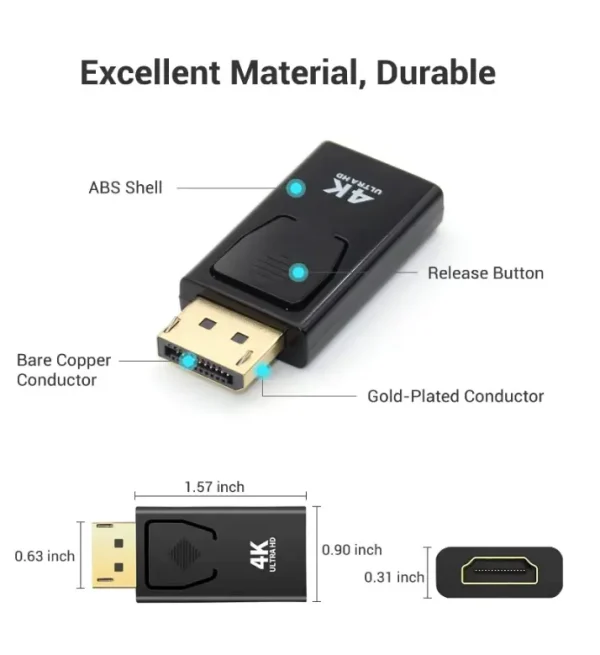 4K DisplayPort to HDMI Adapter - Image 2